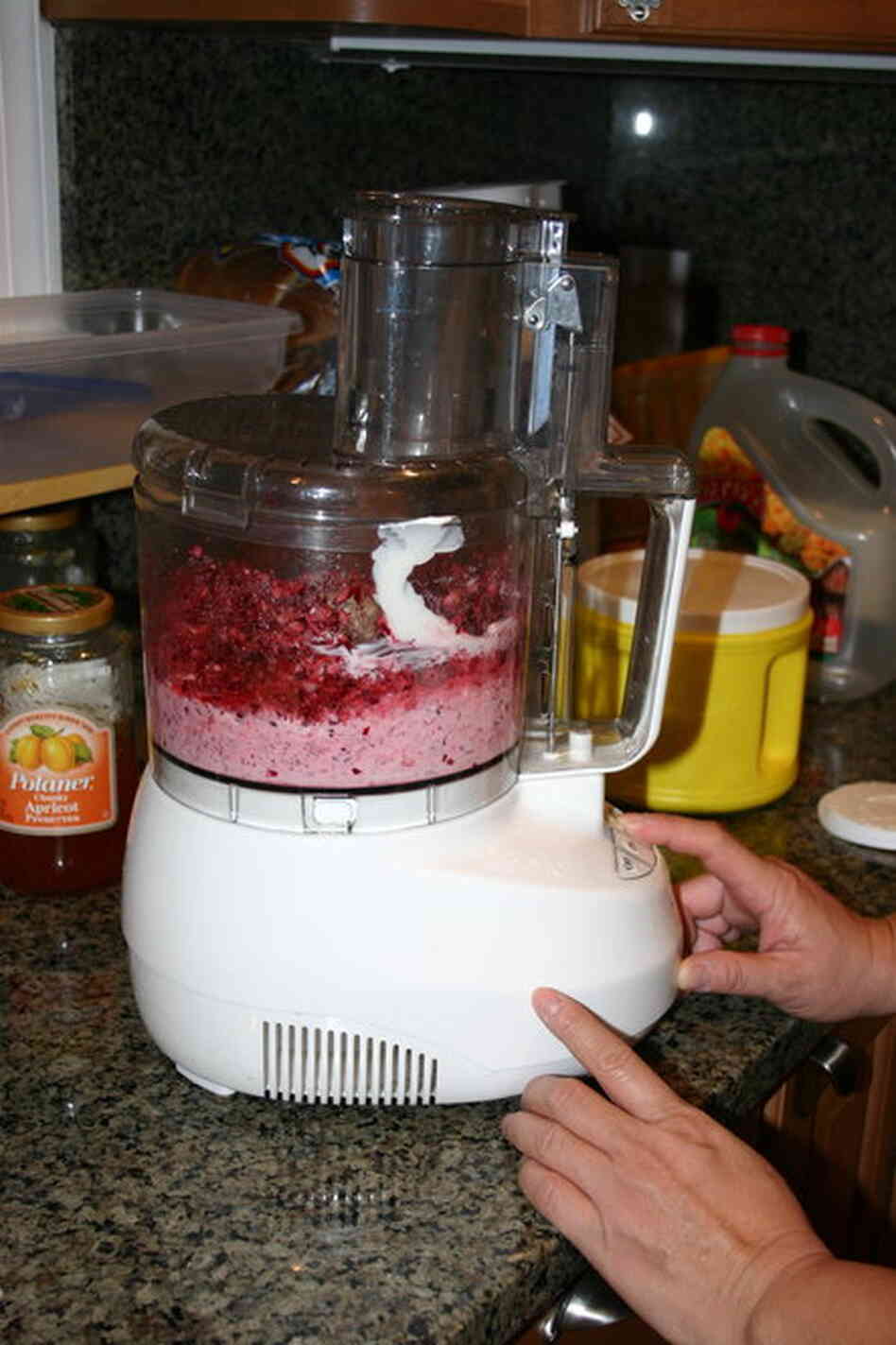 Mix one more time.