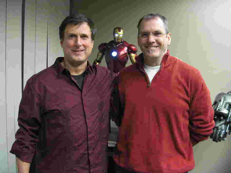 John Rosengrant (left) and Alan Scott are two owners of Legacy Effects.  Both worked with the late Stan Winston, the special effects guru behind Terminator, Jurassic Park and Aliens. After Winston died in 2008, Rosengrant and Scott started Legacy, and named it in their mentor's honor.