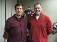 John Rosengrant (left) and Alan Scott are two owners of Legacy Effects. Both worked with the late Stan Winston, the special effects guru behind <i>Terminator, Jurassic Park</i> and <i>Aliens</i>. After Winston died in 2008, Rosengrant and Scott started Legacy, and named it in their mentor's honor.