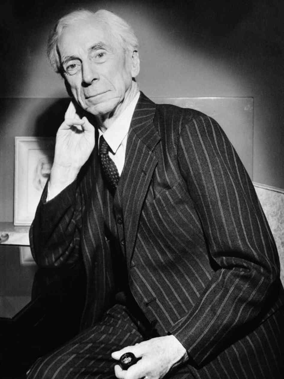 Academic luminary Bertrand Russell poses in New York.
