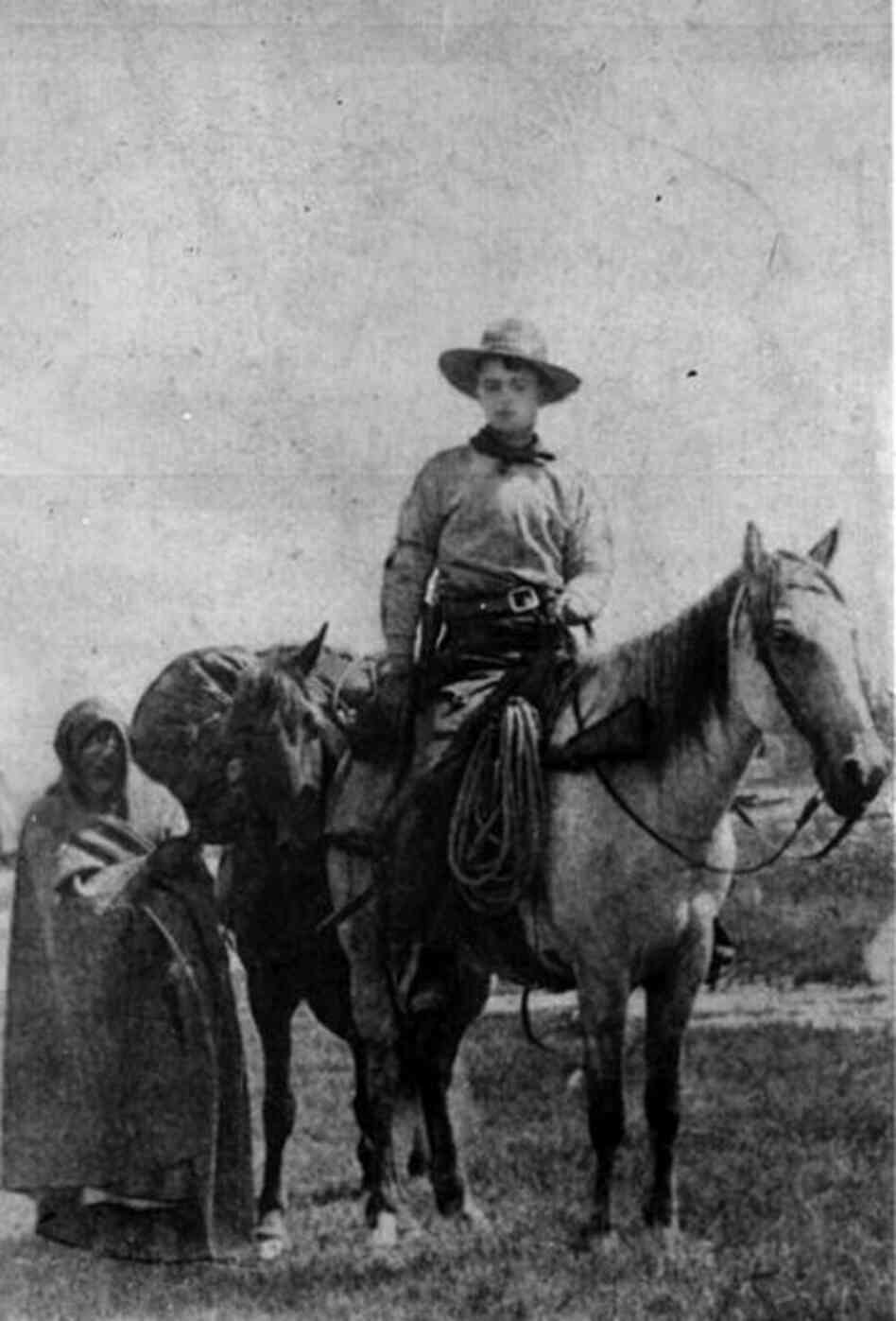 Pony Express riders like this one were often glorified as adventurous and rugged. Mark Twain famously described the horse and Pony Express rider in his book Roughing It. "HERE HE COMES," Twain wrote. "Every neck is stretched further, and every eye strained wider. Away across the endless dead level of the prairie a black speck appears against the sky and it is plain that it moves." (Wik...