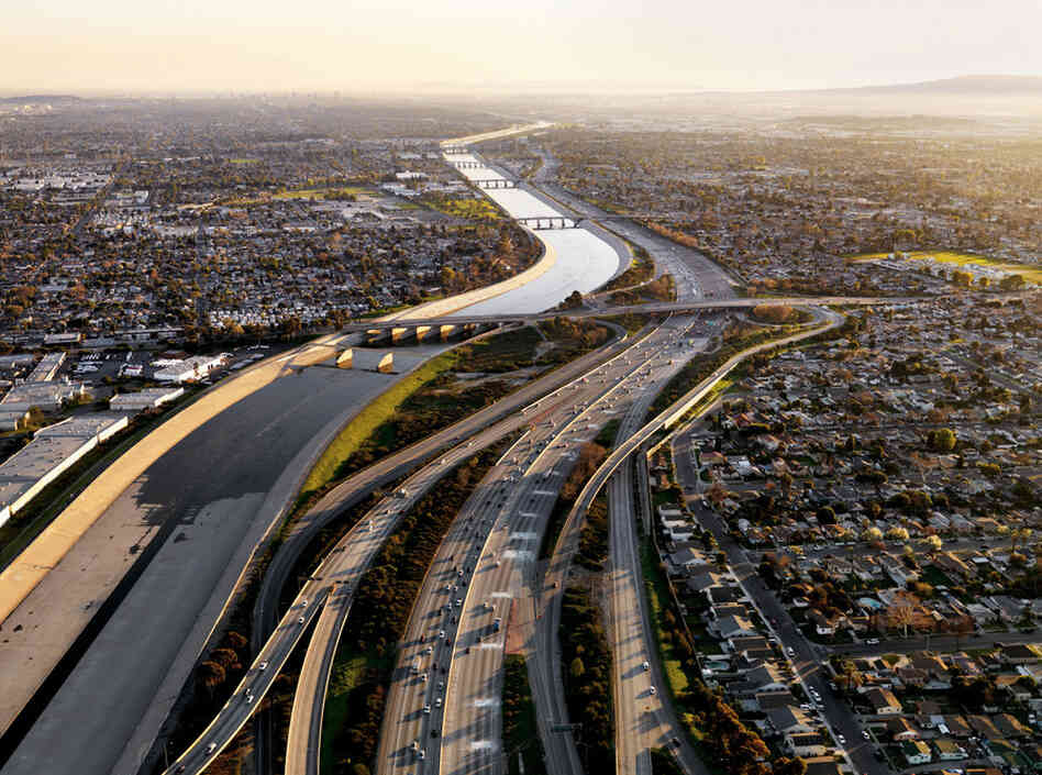 "Once the city's main water source, the Los Angeles River is now a concrete channel fed by storm drains. City residents rely on water piped in from hundreds of miles away."