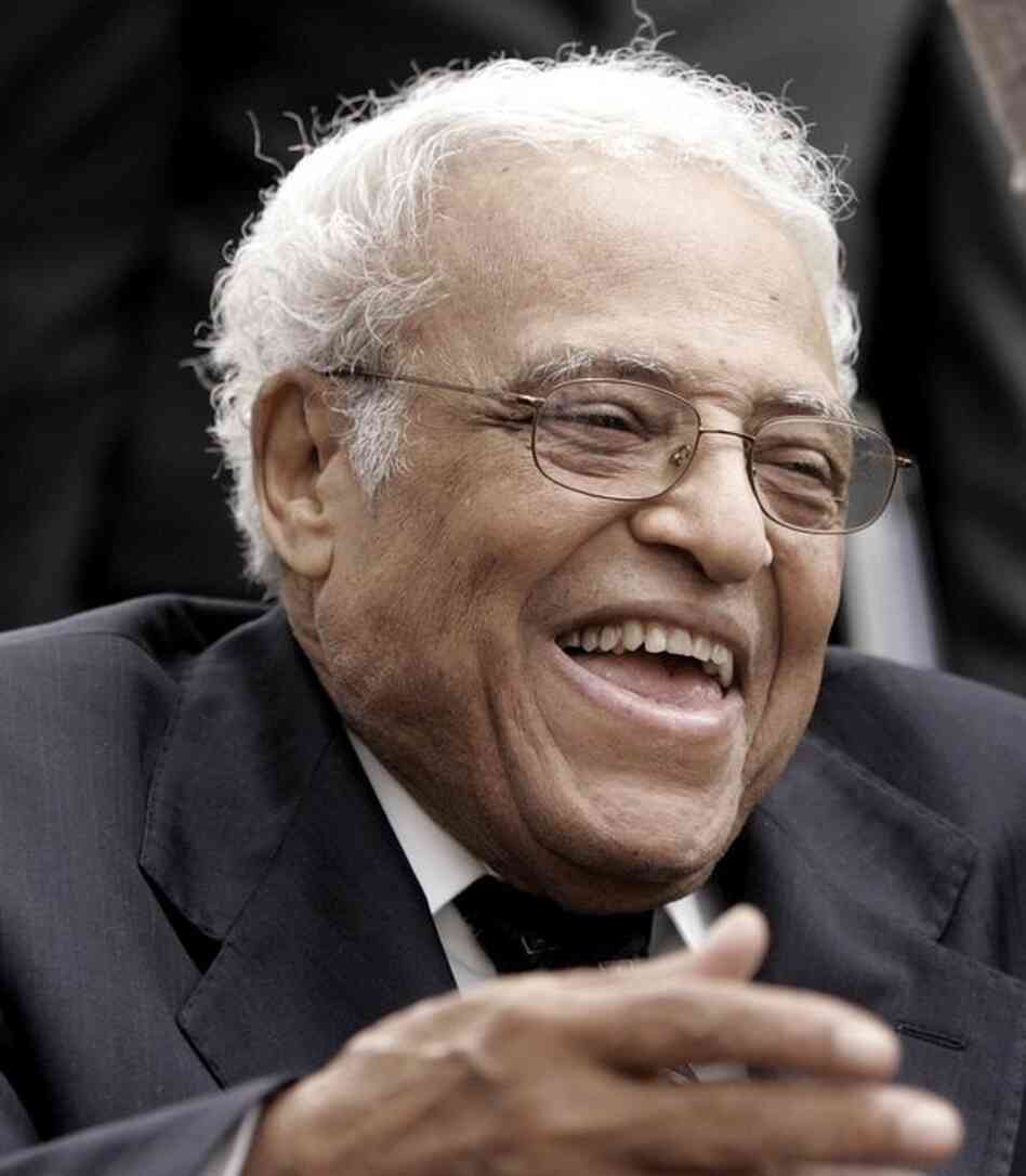 Benjamin Hooks smiles during a news conference in St. Louis on May 8, 2006. Hooks, a champion of minorities and a former executive director of the NAACP, died early Thursday in Memphis, Tenn. He was 85.  