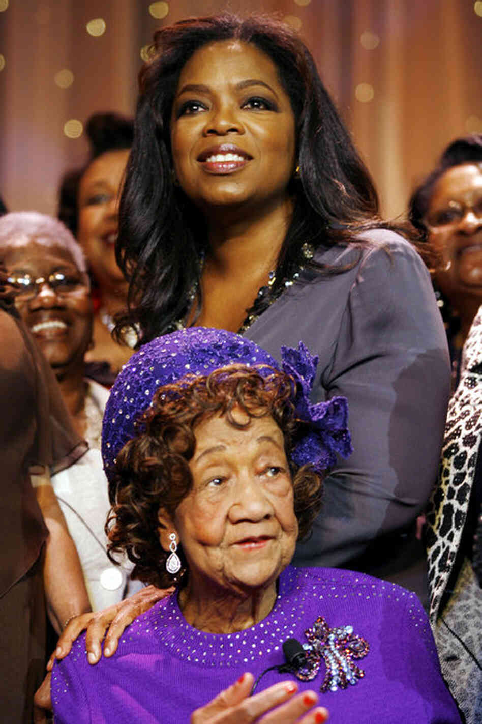 Oprah Winfrey and Height during the Uncommon Height Gala honoring Winfrey in Washington, D.C., on June 4, 2009. D.C. Delegate Eleanor Holmes Norton said, "Every black woman, it seems to me, has to see Dorothy Height as an inspiration." 