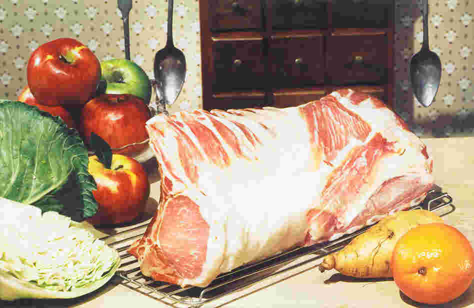 Loin of pork, photograph for use in an A&P grocery advertisement, no date