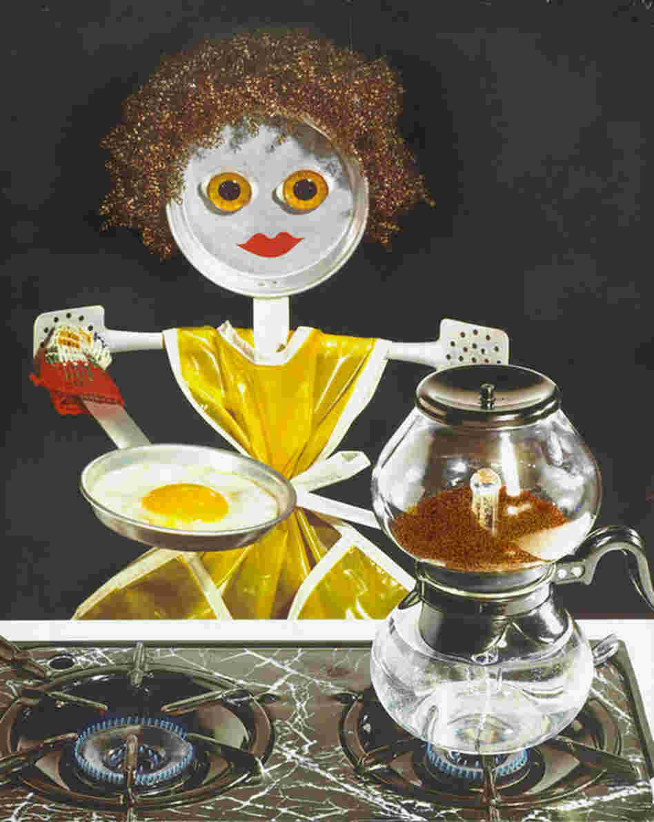 Doll cooking egg, photograph for use in McCall's Magazine, no date