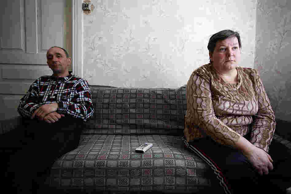 "At the time of the 1986 accident, Sasha and Lyuba Boichuk were  starting to build a house. After some hesitation, they decided to continue building and have lived here ever since. Sasha worked as a liquidator in the Chernobyl clean-up efforts. Afterwards, he began to drink heavily, and says he lost a decade of his life to alcohol."