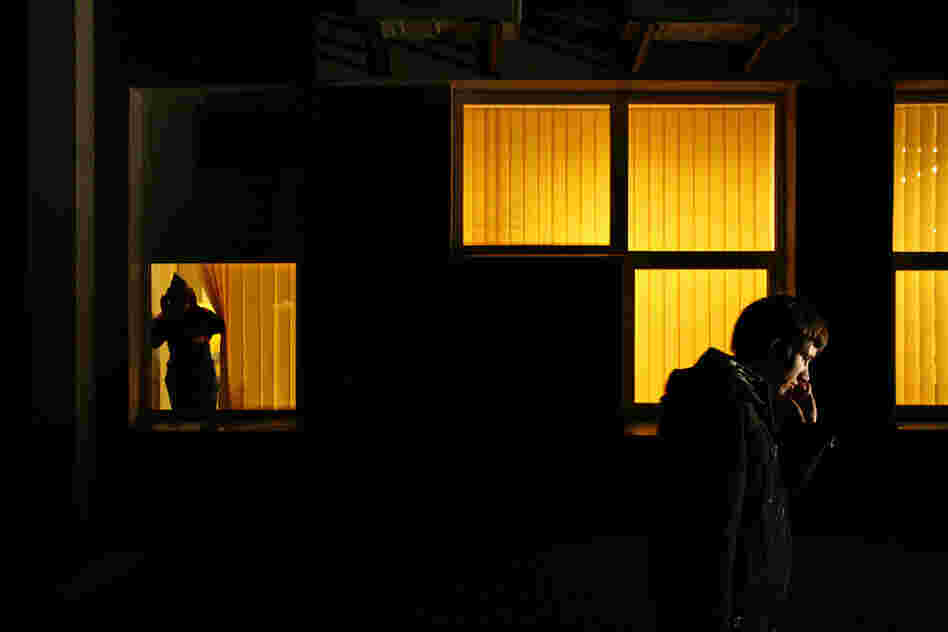 "In the winter, it is still dark when the Chernobyl workers leave Slavutych and already dark again by the time they arrive home. Slavutych, Ukraine, is the new city built after the Chernobyl accident for evacuees from Pripyat. Nearly 4,000 out of the 25,000 inhabitants still work at Chernobyl today."