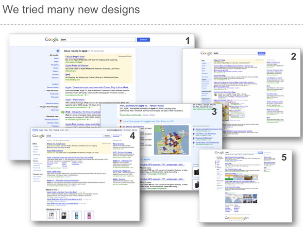 Google's rejected search results pages