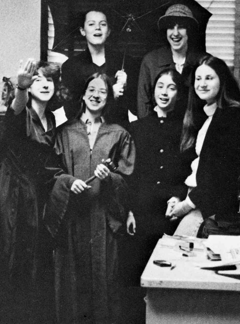 Kagan (second from left in the front row) poses with members of the Hunter College High School student government in New York. Kagan, wearing a robe and holding a gavel, was the student council president. 