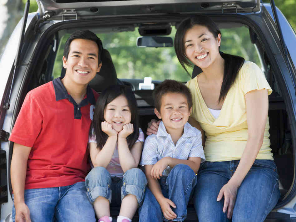 Family in a minivan Family in a minivan