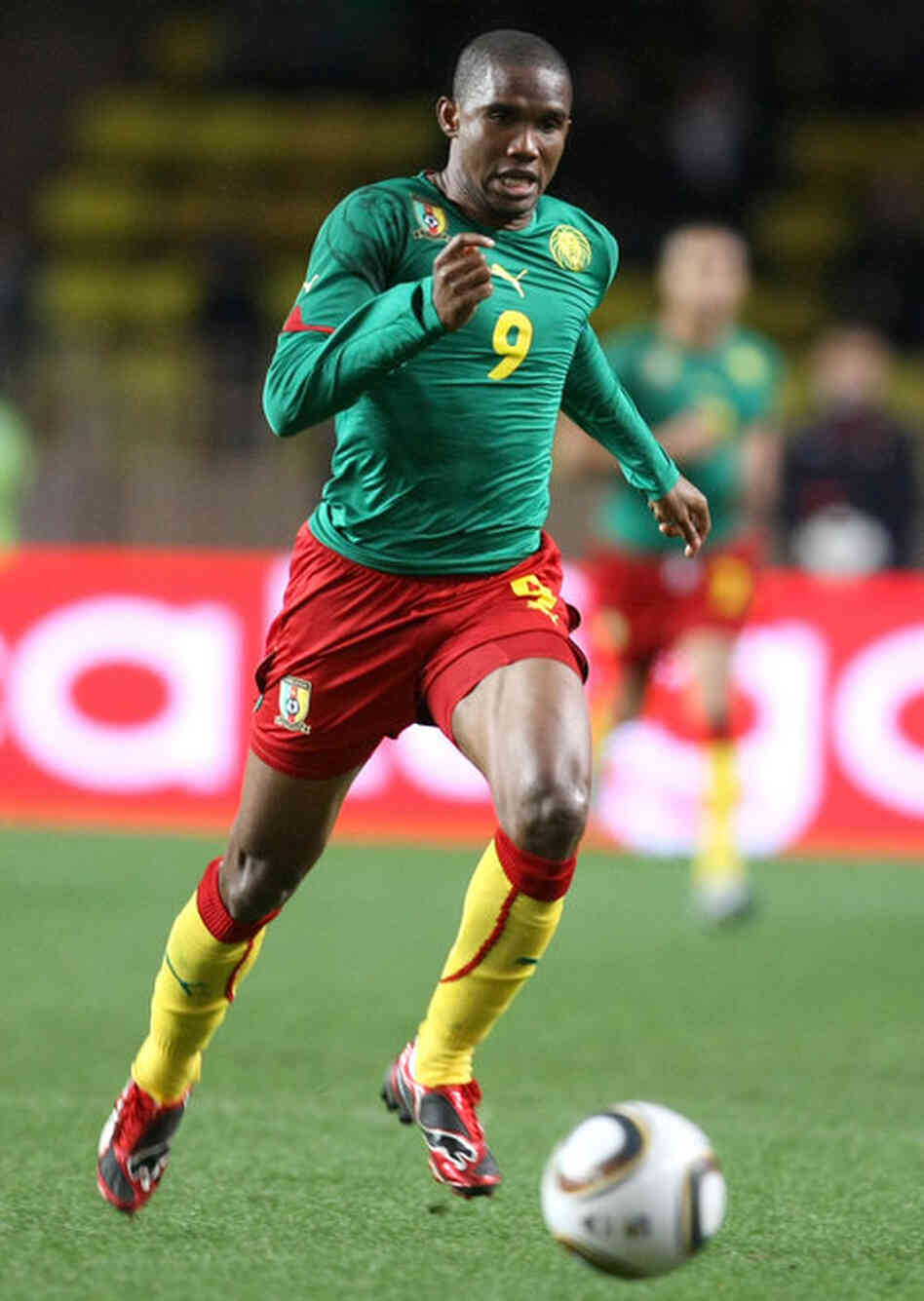 Forward Samuel Eto'o of Cameroon scored nine goals in 11 qualifiers for the national team on its way to the World Cup. Cameroon faces Denmark in a key matchup on June 19. 