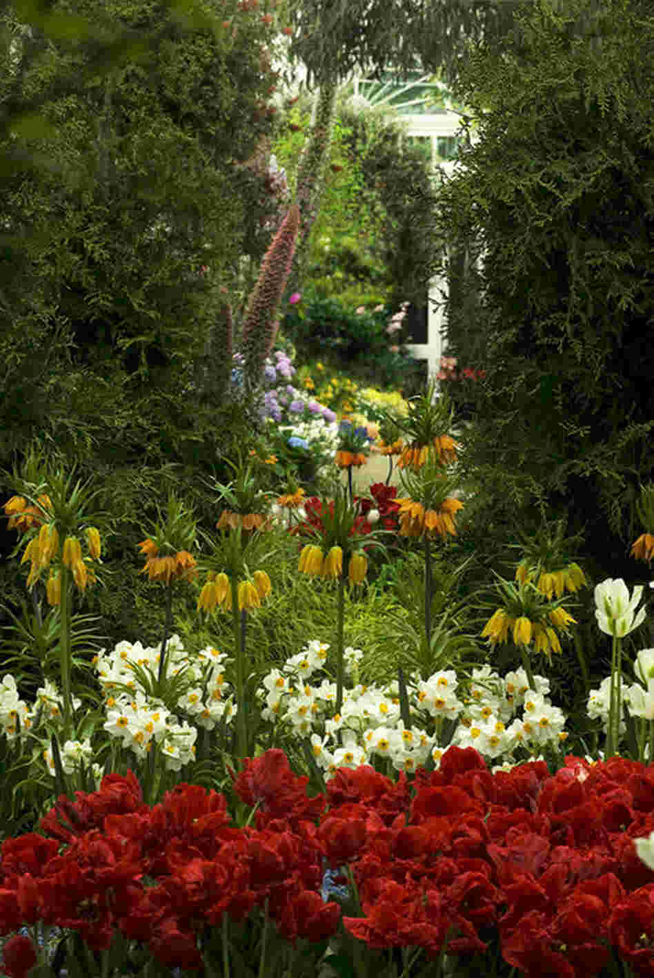 Though no paintings or drawings of Emily Dickinson's own garden exist, the New York Botanical Garden drew on descriptions in letters and poems, as well as descriptions from Dickinson's niece, to re-create gardens overflowing with flowers. 