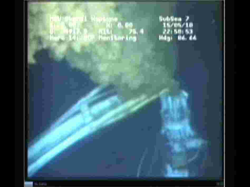 This undated frame grab image received from BP and provided by the Senate Environment and Public Works Committee shows details of the oil spill in the Gulf of Mexico. BP has agreed to display a live video feed of the oil gusher on the Select Committee on Energy Independence and Global Warming Committee's website beginning Thursday evening. 
