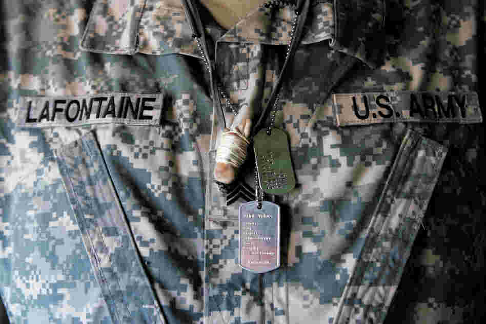 Navajo Sgt. Dominick La Fontaine, Alpha Company, First Battalion, 200th Infantry of the N.M. National Guard, says what he knows about the warrior tradition comes from photographs of his uncles, who taught him how to be a man.