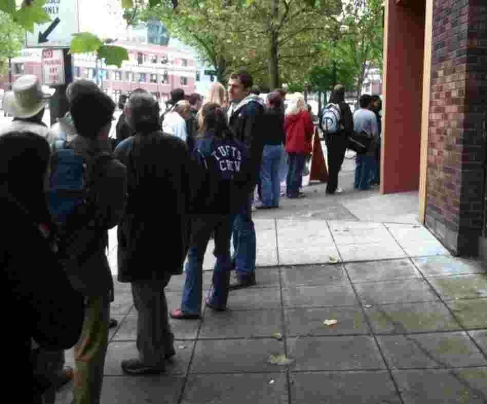The line outside Salumi. The line outside Salumi.