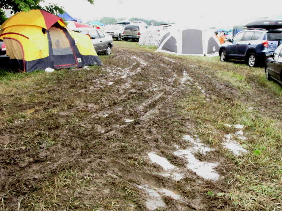 A picture of a muddy field at Bonnaroo A picture of a muddy field at Bonnaroo
