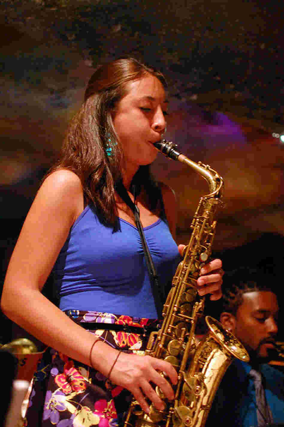 Alto saxophonist Sarah Hughes played the Johnny Hodges role on "The Star-Crossed Lovers," from Duke Ellington's Such Sweet Thunder.
