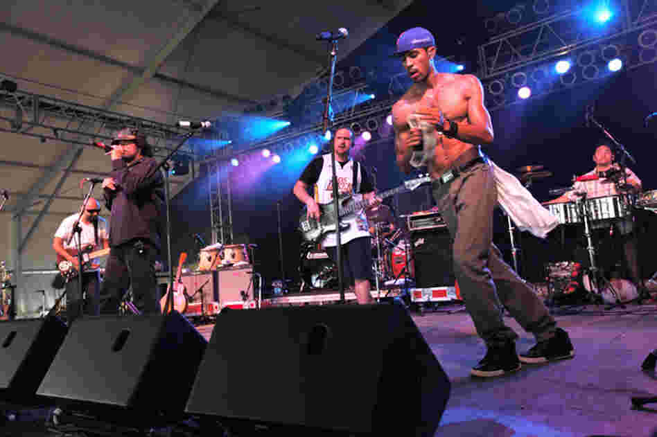 Ozomatli play a mean tambourine. 