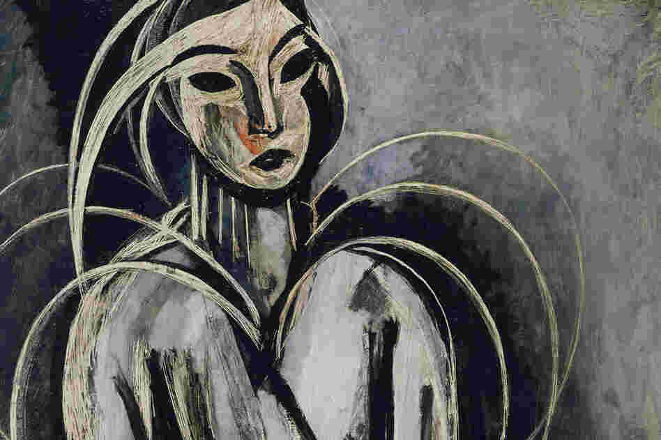 A close look at Henri Matisse's Portrait of Yvonne Landsberg shows how he used the end of his paintbrush to give texture to layers of paint. 
