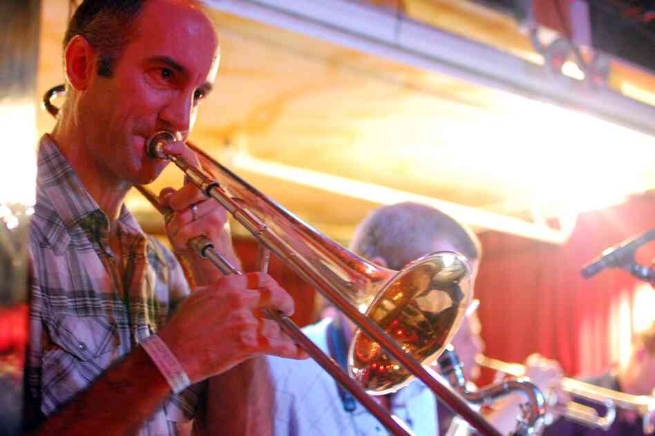Trombonist Alan Ferber played a late night set with his nonet at Kenny's Castaways.