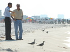 President Barack Obama and Florida Gov. Charlie Crist on the Pensacola beach Tuesday. President Barack Obama and Florida Gov. Charlie Crist on the Pensacola beach Tuesday.