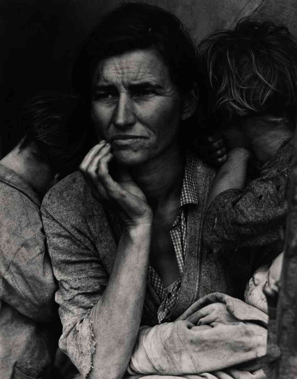 Migrant Mother, Nipomo, California, gelatin silver print, est. $60,000-$80,000. This photograph, taken by Dorothea Lange, was acquired by Ansel Adams for Polaroid's Library Collection.