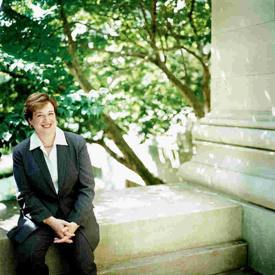 Kagan, who graduated from Harvard Law School, became the first female dean of the school in 2003. Here, she is pictured in an official portrait in Cambridge, Mass., in 2004.