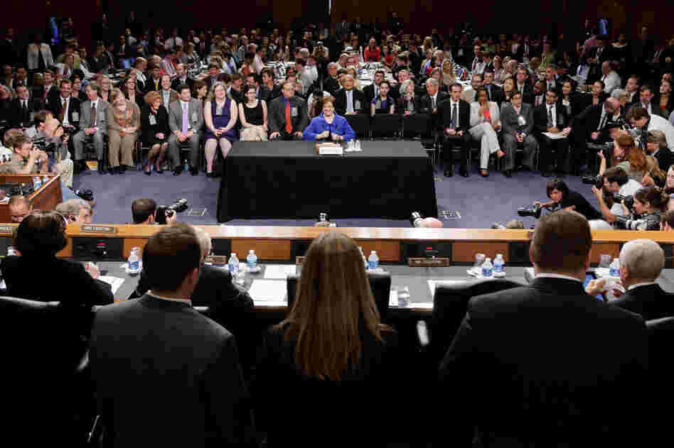 Elena Kagan takes her seat prior to the start of her confirmation hearing before the Senate Judiciary Committee. 