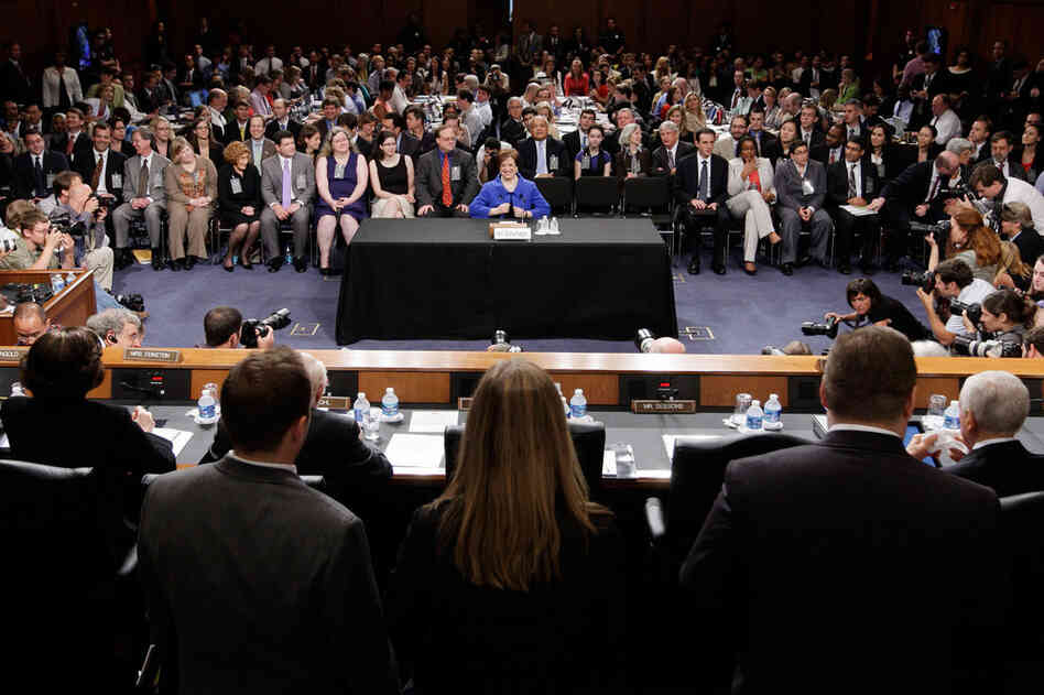 Elena Kagan takes her seat prior to the start of her confirmation hearing before the Senate Judiciary Committee. 