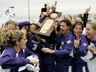 University of Portland players celebrate after winning the 2005 NCAA Women's College Cup. University of Portland players celebrate after winning the 2005 NCAA Women's College Cup.