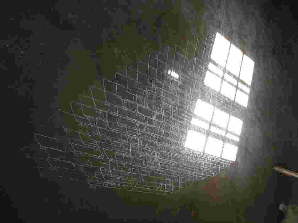 Time and light, the light's movement throughout the day is recorded on the floor, erosieri