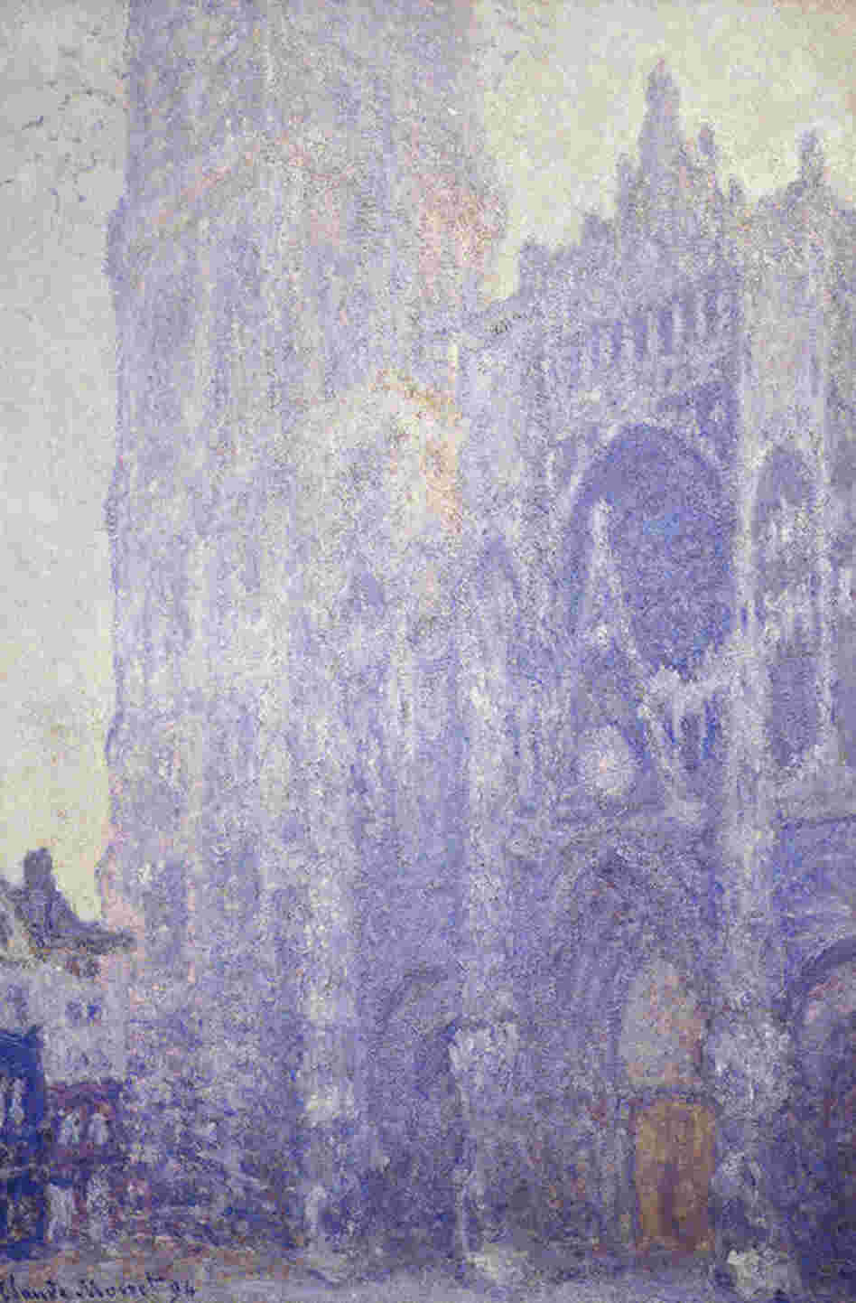 Rouen Cathedral in the Afternoon, by Claude Monet, 1894. Monet would usually work on the cathedral paintings from 7 in the morning until 6 or 7 in the evening, painting up to 10 canvases at once. 