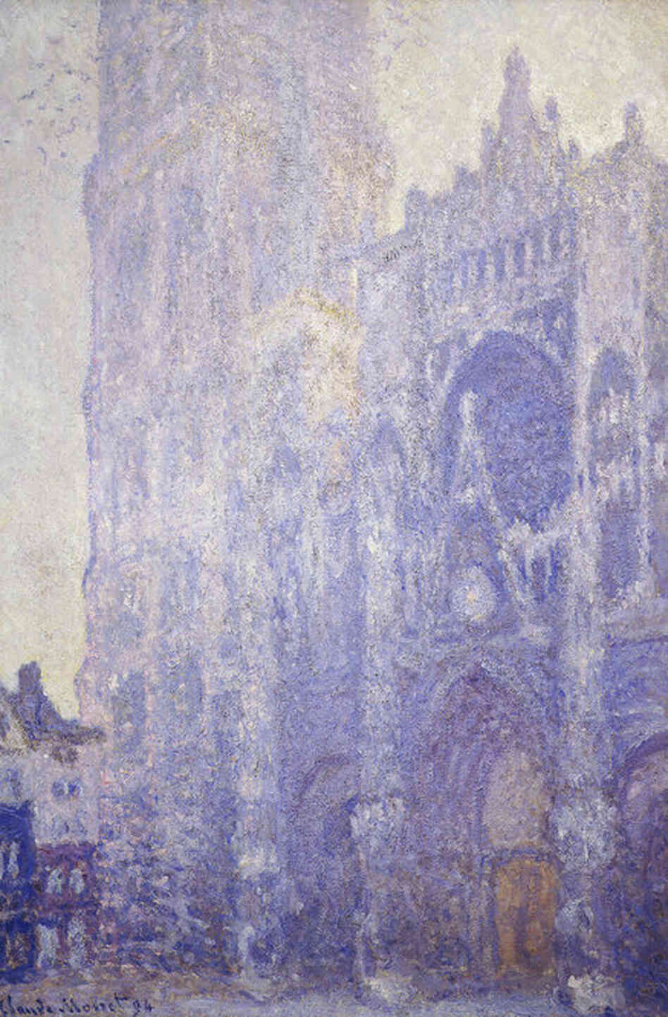 Rouen Cathedral in the Afternoon, by Claude Monet, 1894. Monet would usually work on the cathedral paintings from 7 in the morning until 6 or 7 in the evening, painting up to 10 canvases at once. 