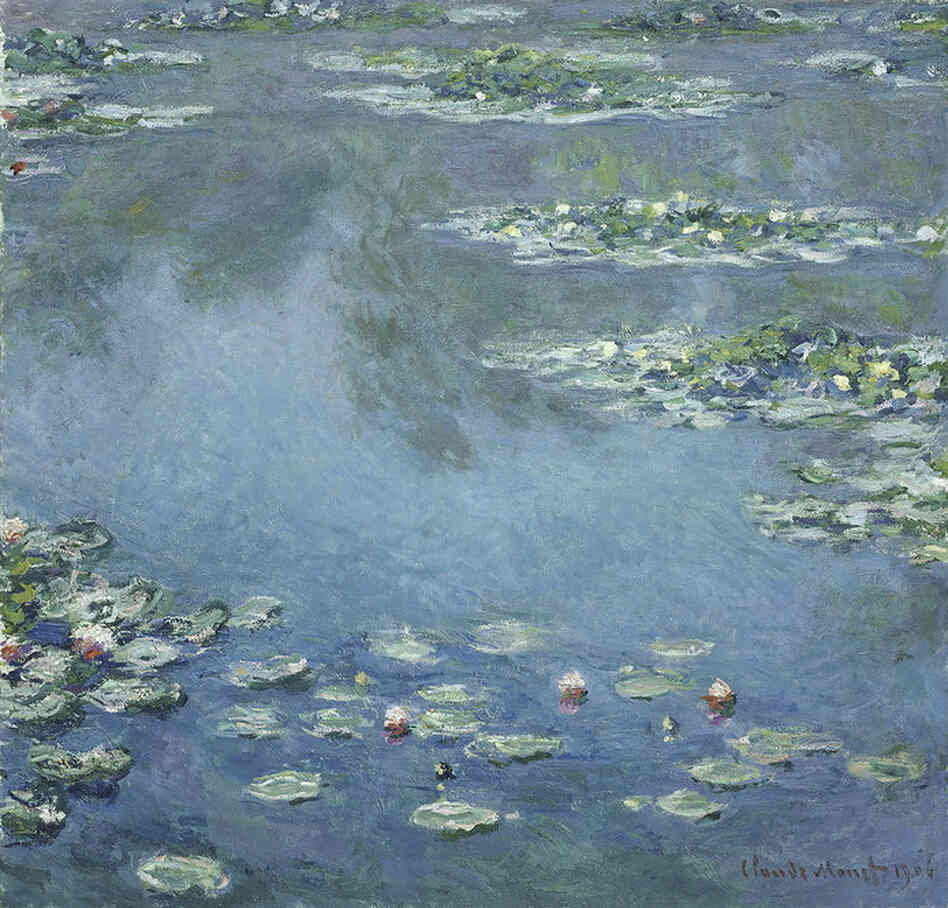 Water Lilies by Claude Monet, 1906. This was one of many in a series of paintings Monet did of the lily ponds surrounding his Giverny home. 