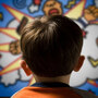 kid watching TV