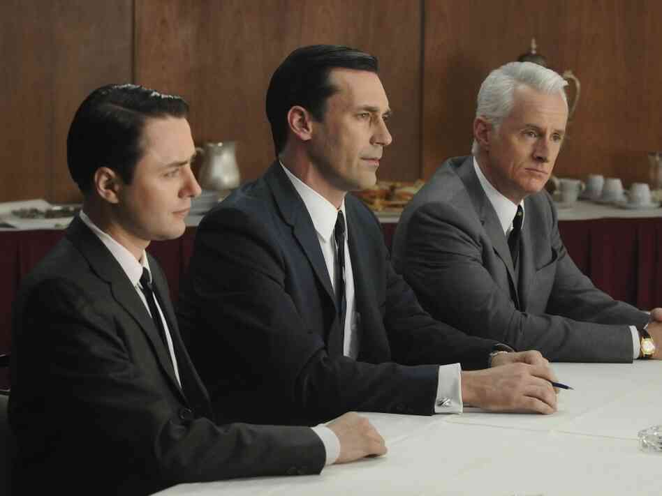 Vincent Kartheiser, Jon Hamm, and John Slattery of Mad Men Vincent Kartheiser, Jon Hamm, and John Slattery of Mad Men
