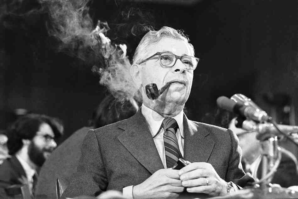 Schorr appears before the Senate Judiciary subcommittee on constitutional rights to testify as the subject of an FBI investigation, on Feb. 1, 1972. The Nixon White House said it ordered the investigation because Schorr was being considered for a federal job — one which Schorr said he knew nothing about. 