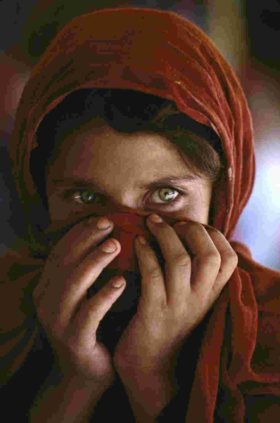 Afghan refugee girl.  Refugee camp near Peshawar, Pakistan, 1984
