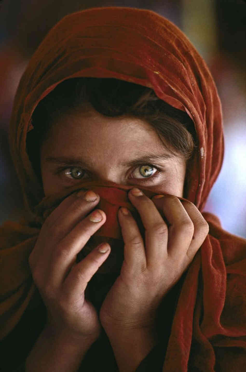 Afghan refugee girl.  Refugee camp near Peshawar, Pakistan, 1984