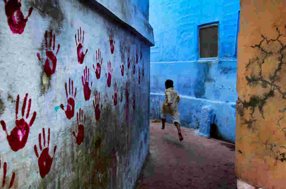 Boy in Midflight, Jodhpur, India, 2007