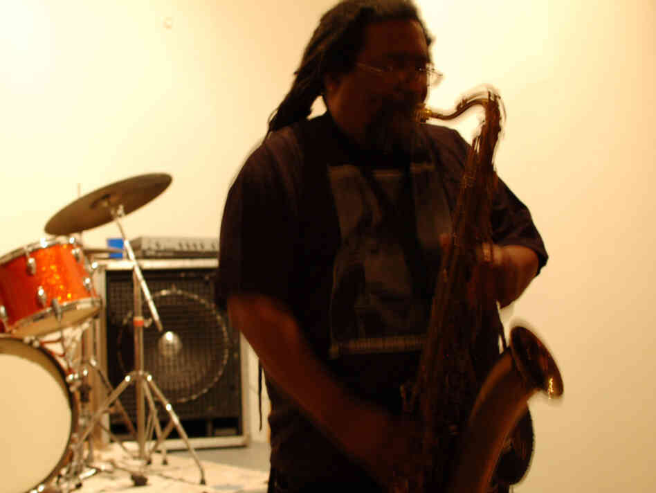 Sabir Mateen performs solo at the New Atlantis Festival. Sabir Mateen performs solo at the New Atlantis Festival.