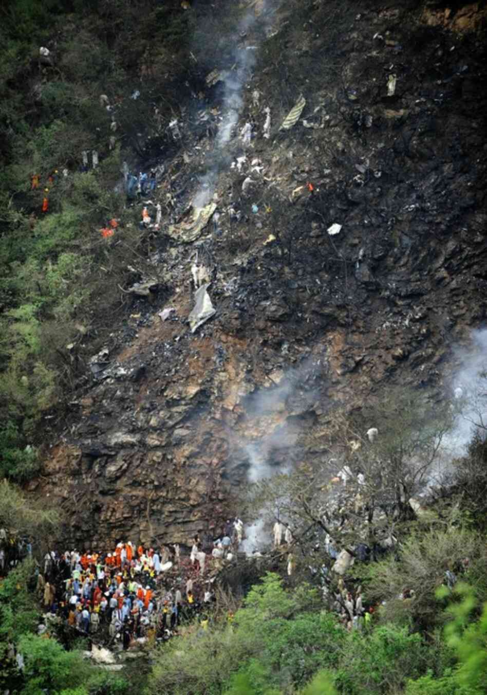 The Airblue Airbus 321 crashed into densely wooded hills amid heavy rain and poor visibility. 