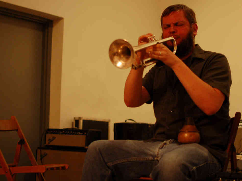 Nate Wooley performs at the New Atlantis Festival. Nate Wooley performs at the New Atlantis Festival.