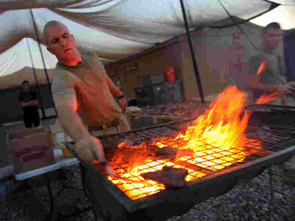 Marine cooks meat Marine cooks meat