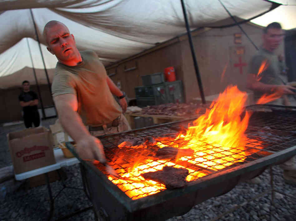 Marine cooks meat Marine cooks meat