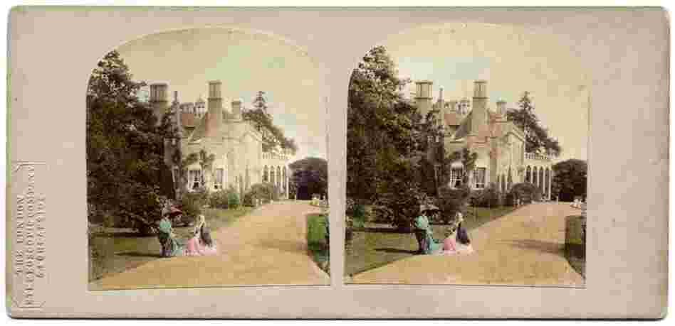 May's book, A Village Lost and Found, shows a selection of these stereographs, which he curated. This pair of images, called The Squire's House, will appear 3-dimensional when viewed through stereoscopic glasses.