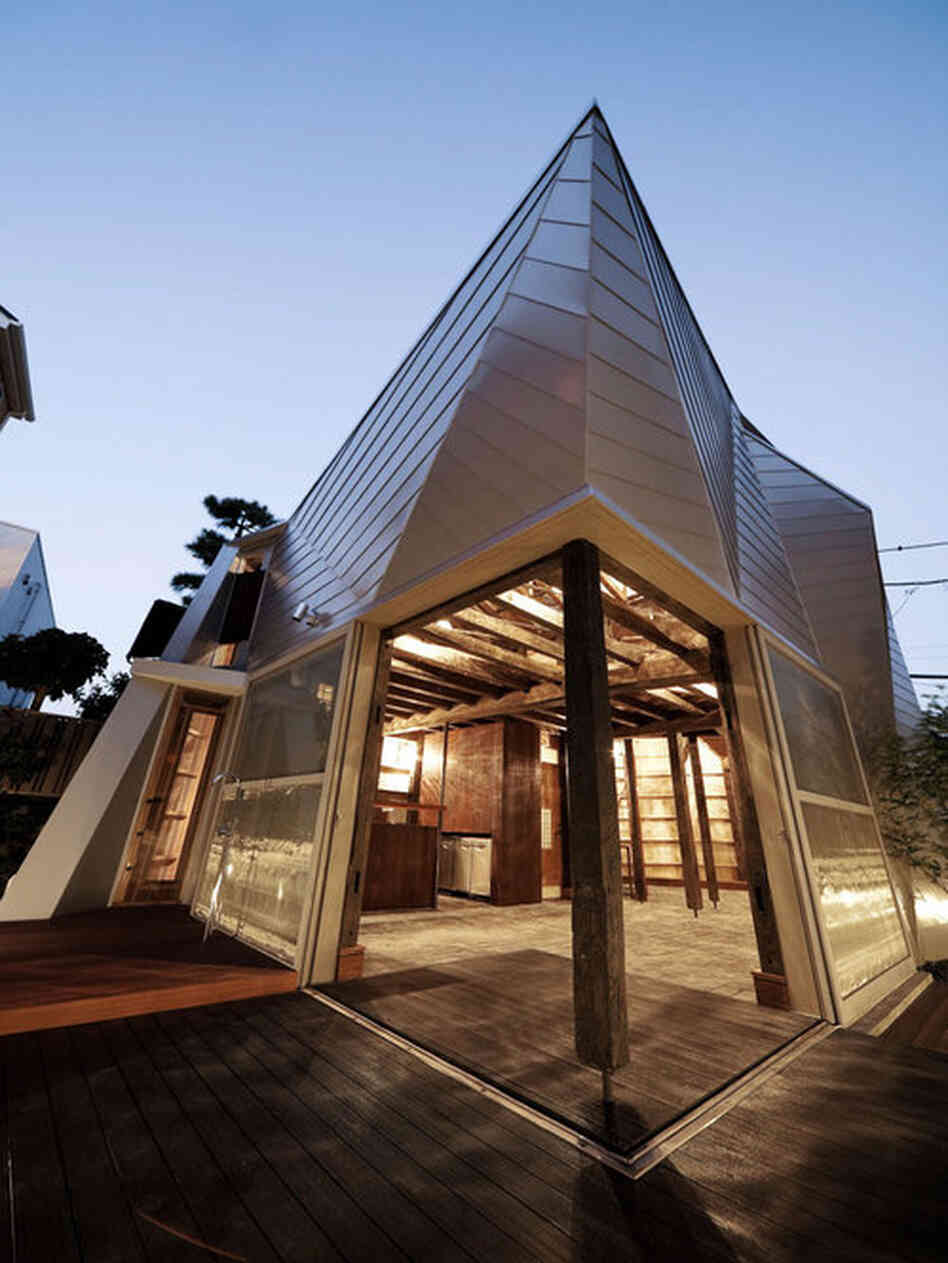 Timber recycled from century-old warehouses was used to build the frame for the "Yachiyo House" micro home.