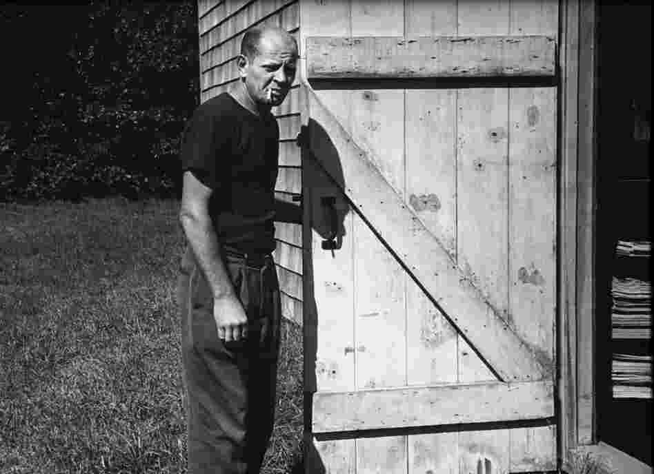 Pollock entering the barn studio