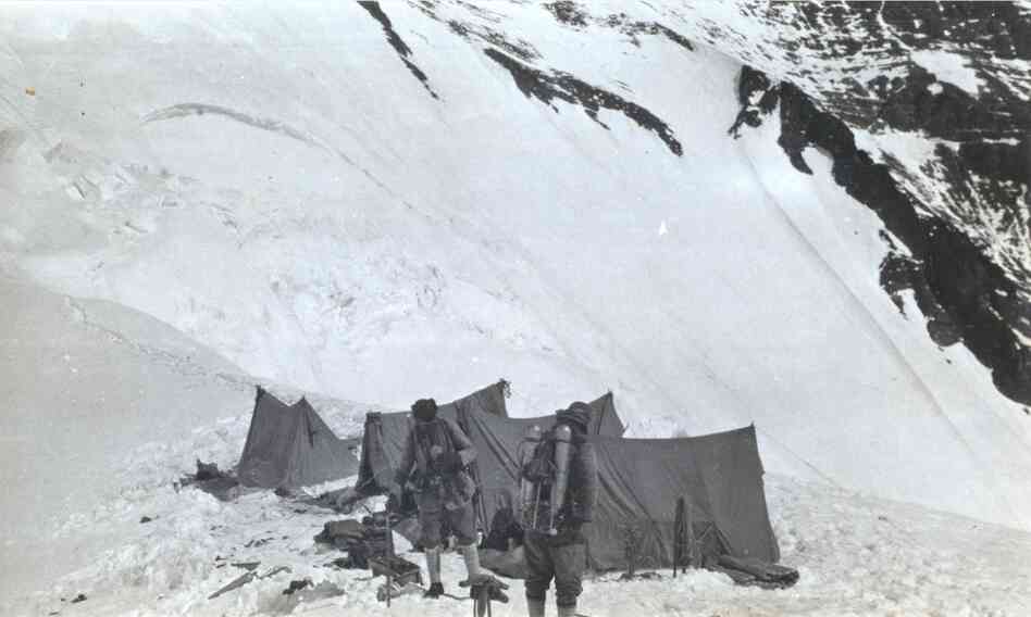 This is the last known photograph of Mallory and Irvine, as they leave for the North Col of Everest, where they disappeared.